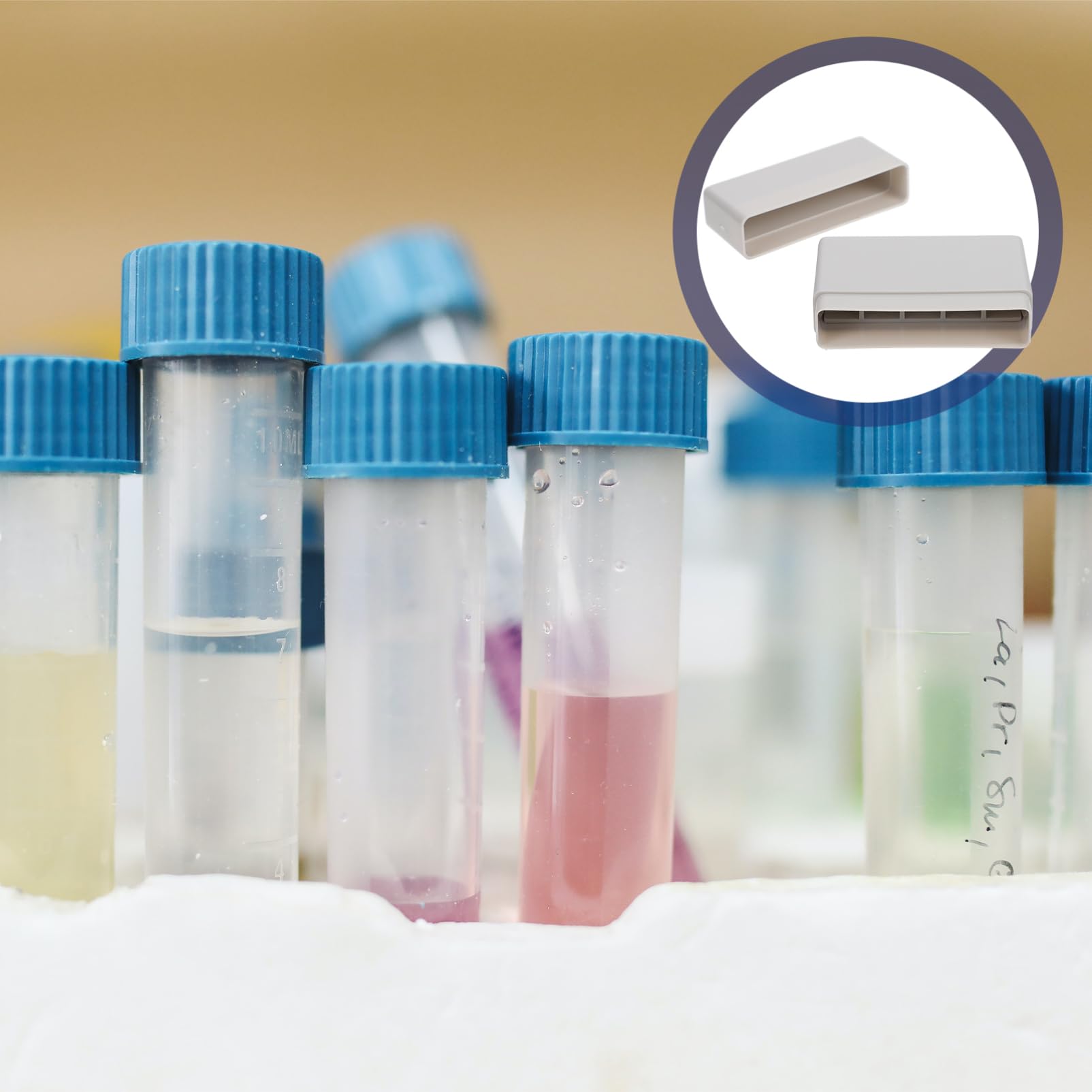 Housoutil 3 Pcs Scientific Lab Freezer Storage Boxes 1.8ml Microcentrifuge Tube Cryogenic Box Vials Samples Organizer