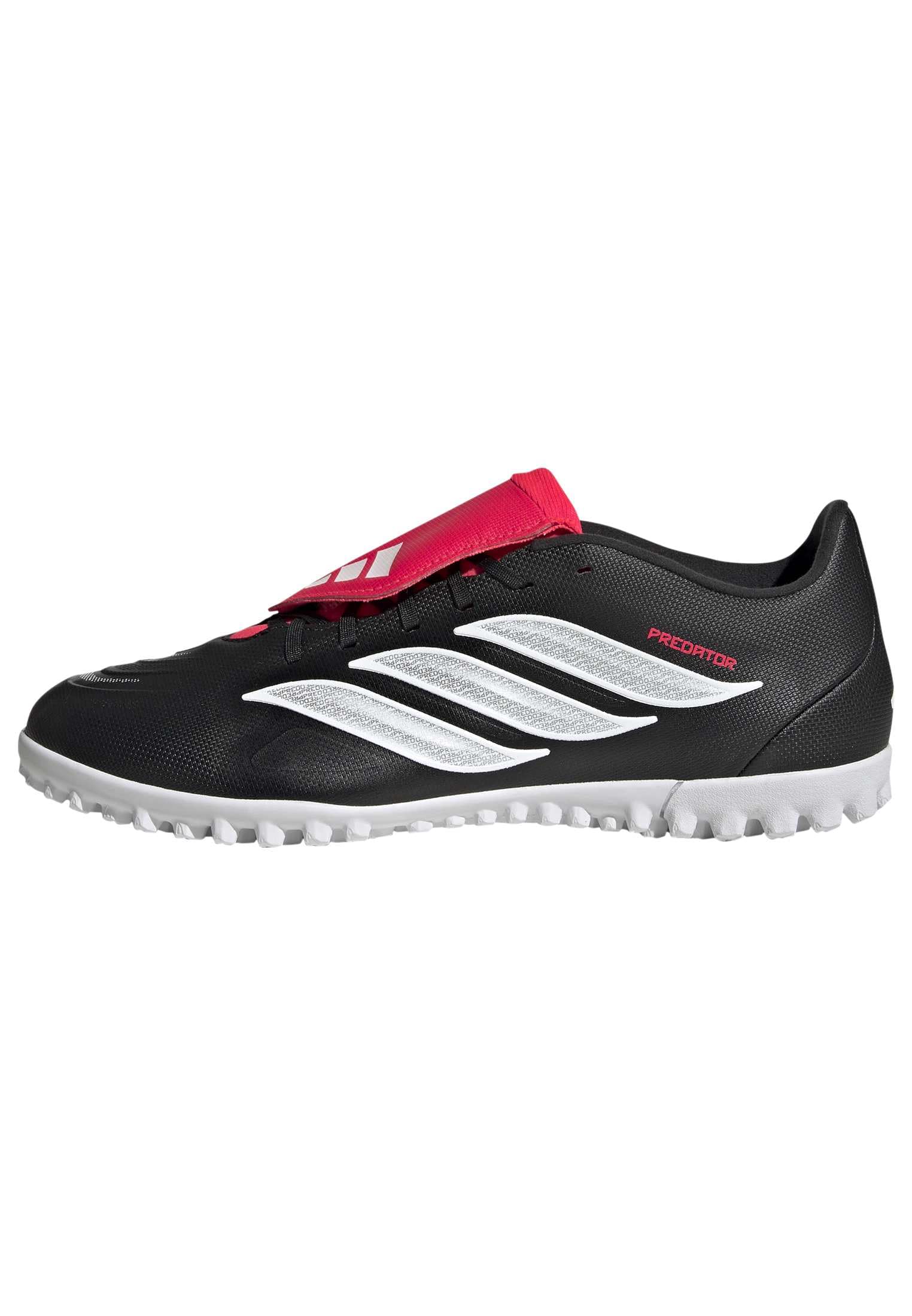 adidas Unisex Predator Club Fold-Over Tongue Turf Football Shoes, core Black/FTWR White/Lucid red, 11.5 UK