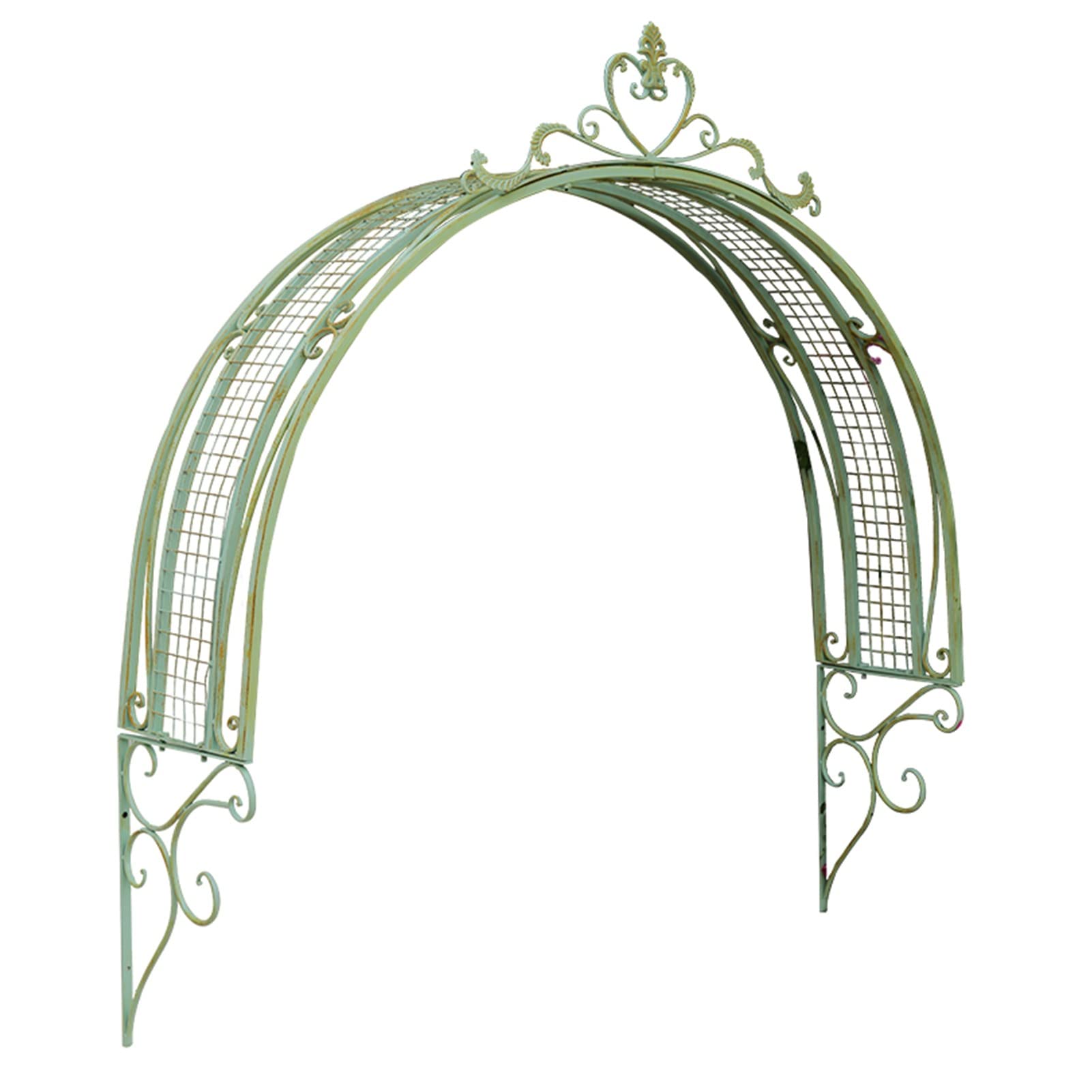 Gartenbogen aus Eisen, Vintage-Stil, Wandmontage, Kletterrose, Rankgitter für Eingang, Veranda, Gehweg, Dekoration, Retro, rustikales Design für Pflanzen und Blumen