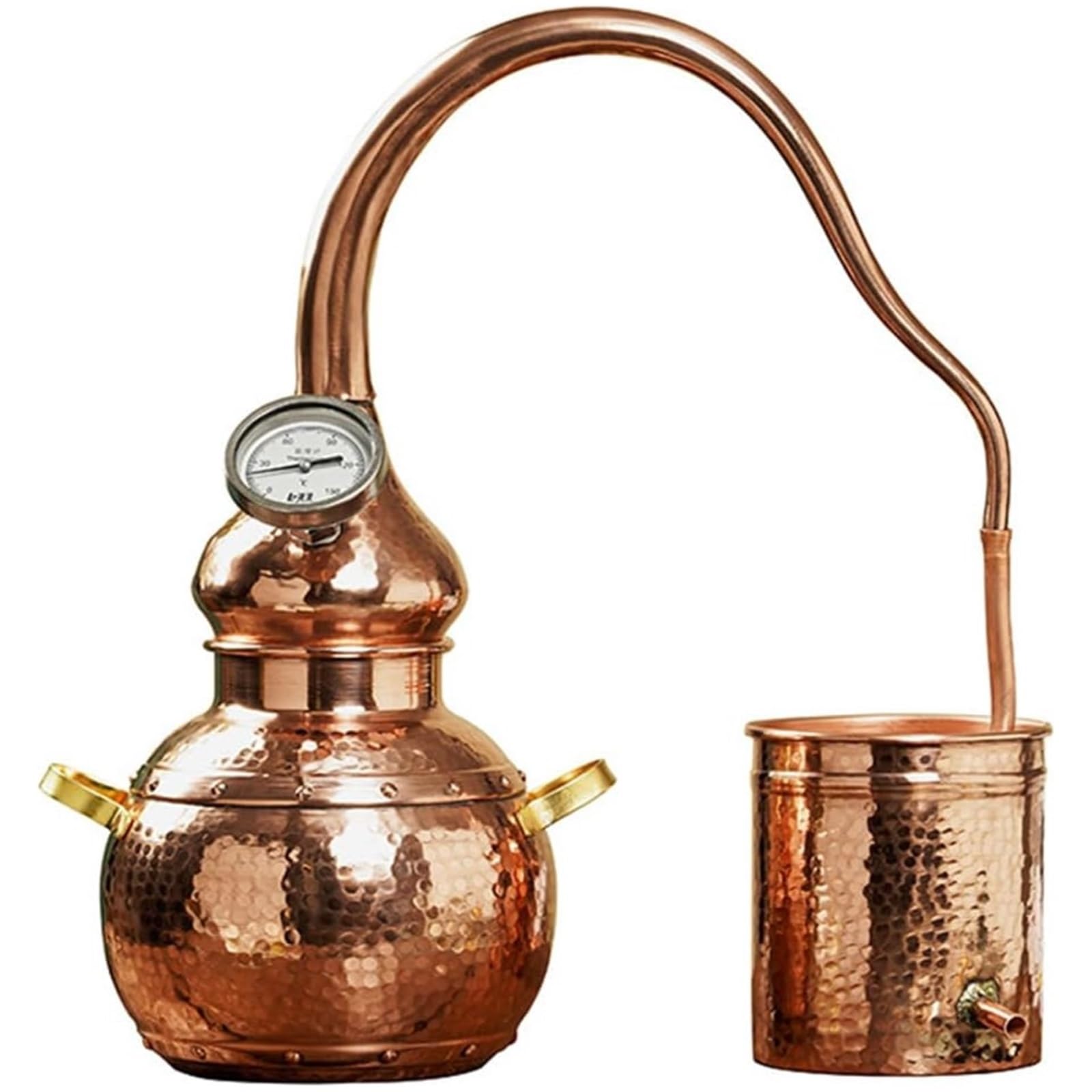 Distillatore Moonlight in rame puro da 3 litri, kit di distillazione fai da te for la casa, kit for la produzione di vino fatto in casa for idrolato di oli essenziali Moonlight for whisky, ecc.