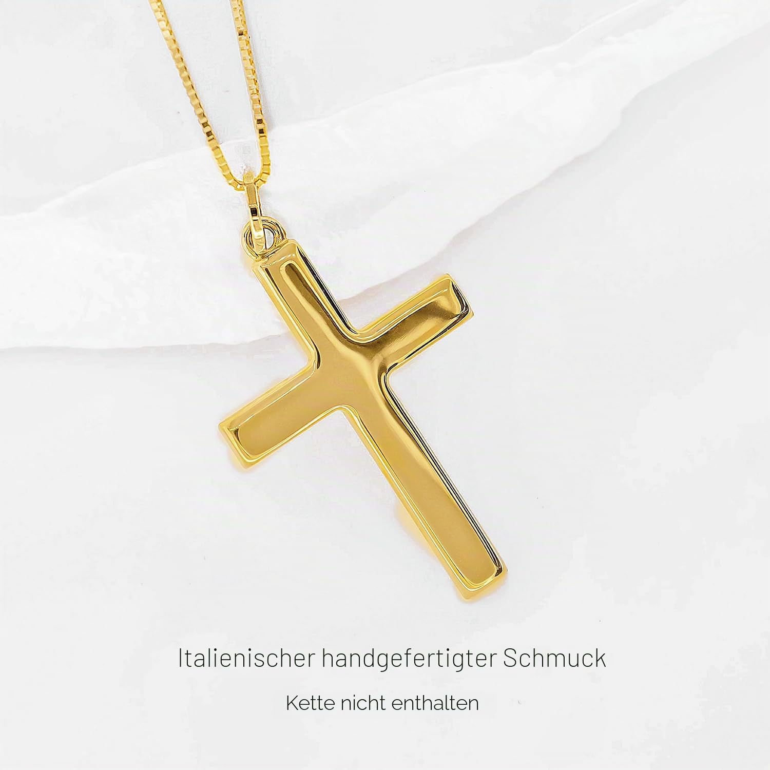 forme di Lucchetta - kleines Kreuz aus 14-karätigem Gelbgold für Taufe