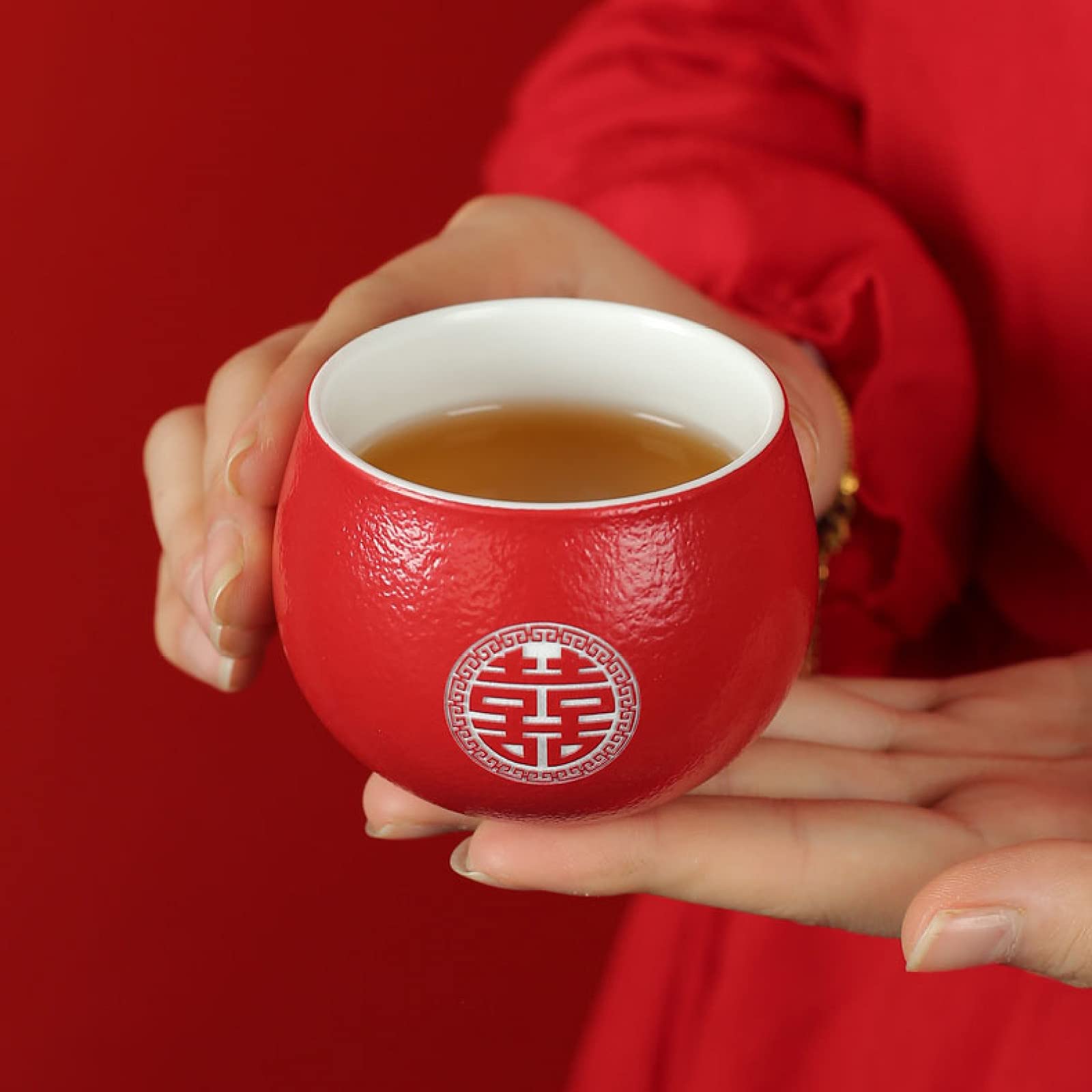 Zestaw do herbaty chiński dla dorosłych porcelanowy serwis zestaw z czajniczkiem 12 filiżanek taca herbaciana czerwone zestawy Kung Fu prezent ślubny