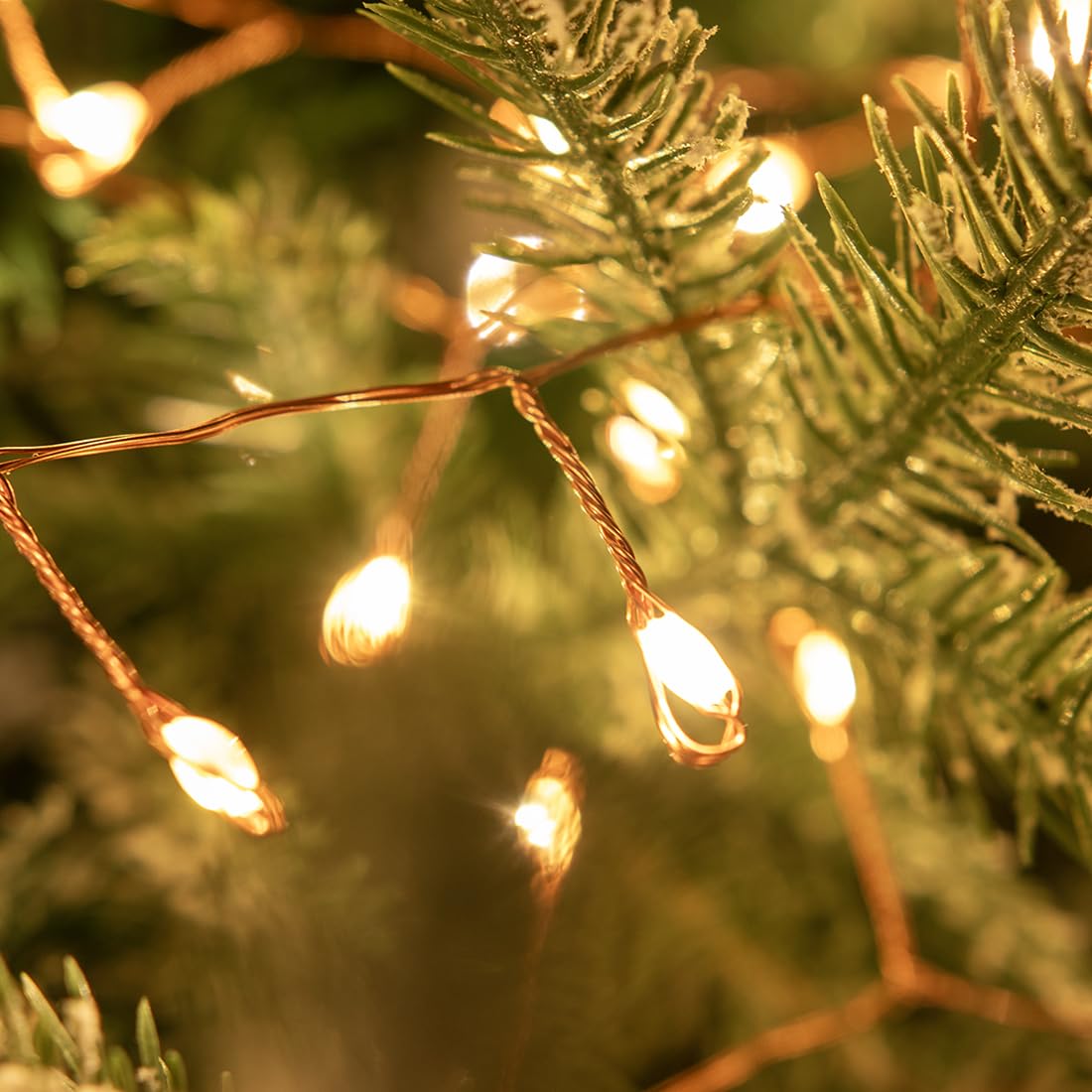 10m 300 LED luci a grappolo bianco caldo, con filo di rame e telecomando, luci per albero di Natale, per interni ed esterni, giardino, camera da letto, terrazza.