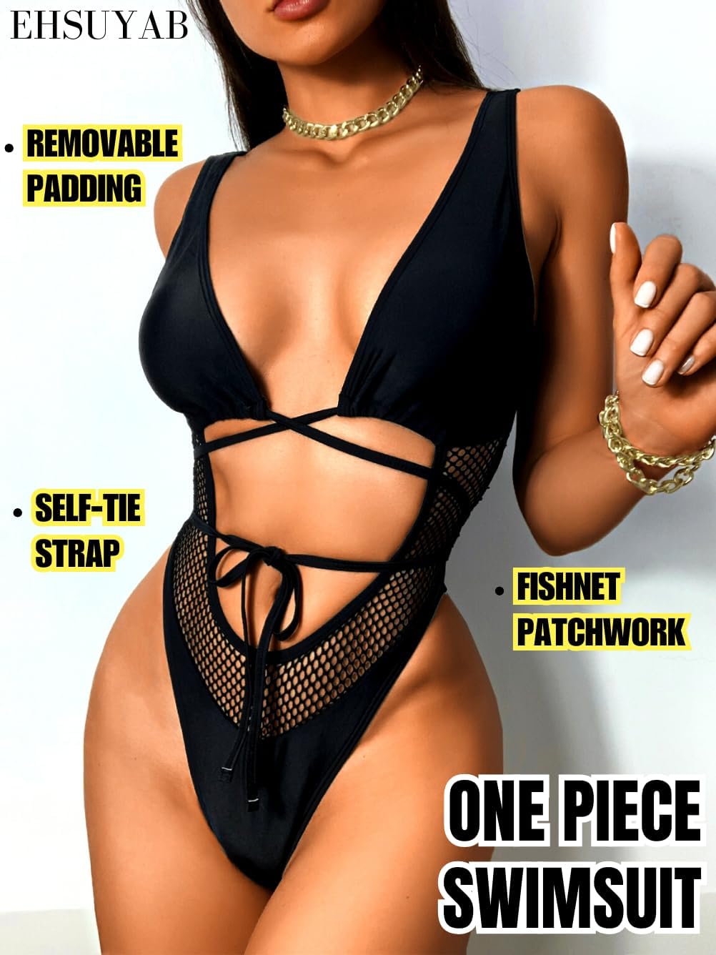 Sexy One Piece Swimsuits, High Cut Backless, Plunge Rave Outfits - Image 2