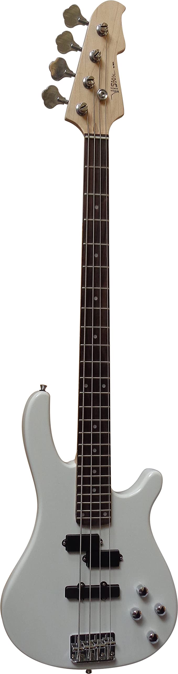 ELEKTROBASS - SET - SILBER - E-BASS - GIGBAG-TASCHE - GURT - VERSTÄRKER 45 WATT - STIMMGERÄT - 3x PLEKTREN - KABEL - VISION SOUND GITARRE - LONG SCALE - JB8W