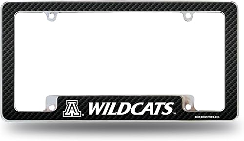 Miniatura 79 de Rico Industries NCAA Carbon Fiber 12" x 6" Chrome All Over Automotive License Plate Frame for Car/Truck/SUV
