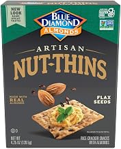 Blue Diamond Almond Artisan Nut Thins Cracker Crisps, Flax Seeds, 4.25 Ounce