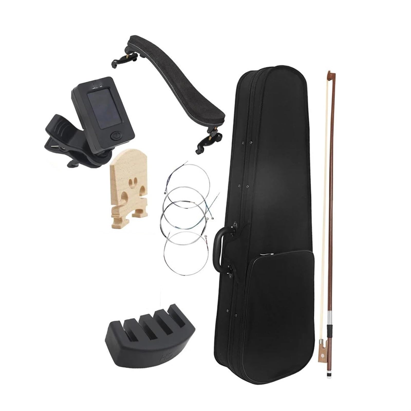 Violino 4/4 Acustico Nero In Legno Massello Con Custodia Arco Corde Accordatore E Spalla Accessori Per Principianti(Pink,Violin)