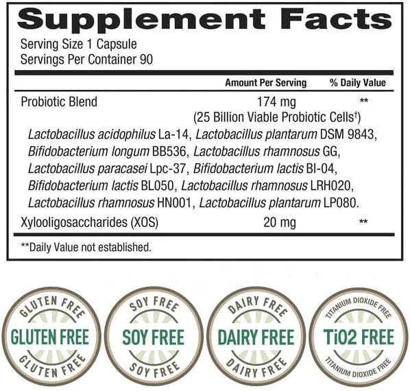 Miniatura 2 de Trues N' Nature Probiótico diario para mujer, 90 cápsulas, 25 mil millones de células probióticos vegetarianos para salud digestiva, 90 unidades,