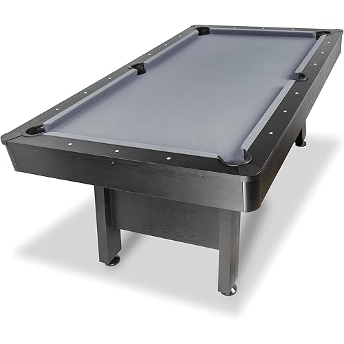 Pre-Sale 7 ft Pool Table with Wood Finish - Billiards Game Room Table for Adults & Family，Gray