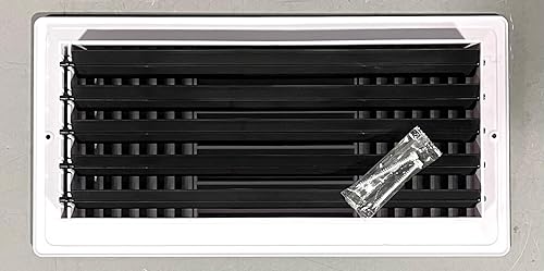 Miniatura 2 de Registro de pared lateraltecho de plástico de tres vías en blanco 14 pulgadas de ancho x 6 pulgadas de alto para apertura del conducto (la dimensión