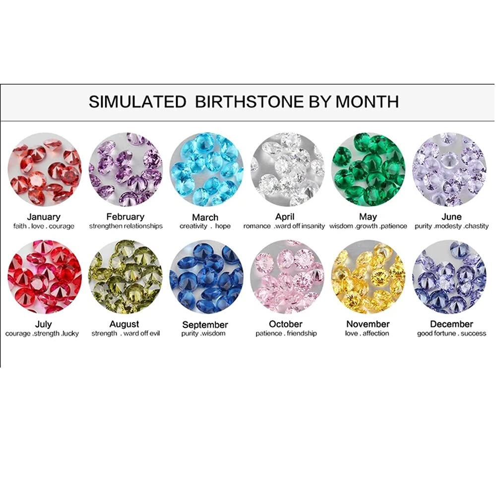 SOULMEET personalisierter Sterling Silber gravierter Namensring mit Geburtsstein Geschenk für Frauen Mama Freundin