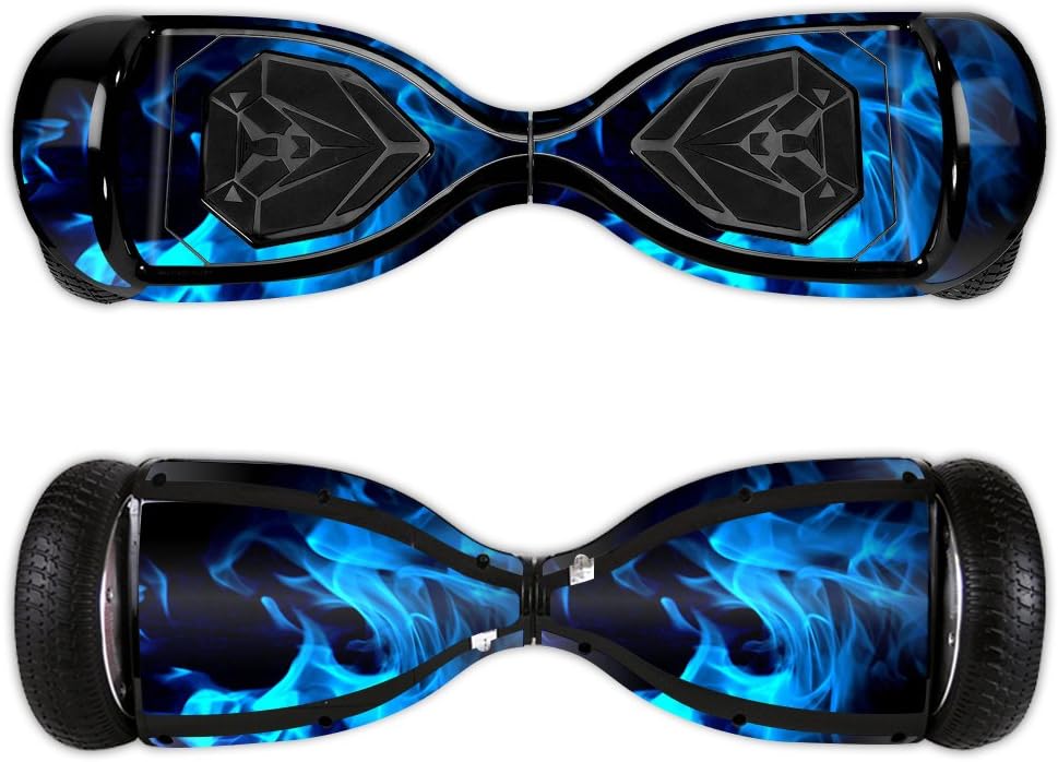 Mightyskins Skin Compatible With Swagtron T5 - Blue Flames | Protective, Durable, And Unique Vinyl Decal Wrap Cover | Easy To Apply, Remove, And Change Styles | Made In The Usa