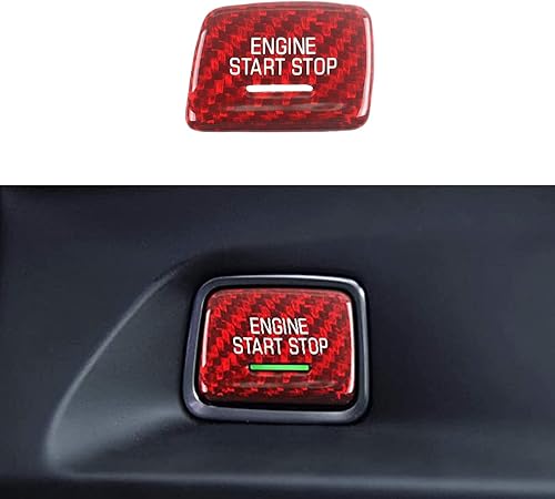 Miniatura 9 de Cubierta del botón de arranque y parada del motor para Chevy C7 Corvette 2014-2019, para Chevrolet Camaro 2016-2020, fibra de carbono real (azul)
