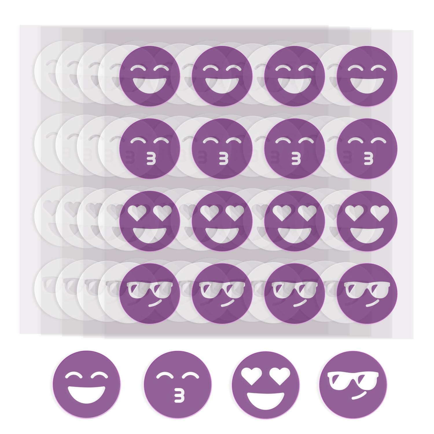 80 Pack UV Detection Stickers for Sunscreen Smile Pattern - Sun Protection Stickers for Kids Adults -Waterproof Sunscreen