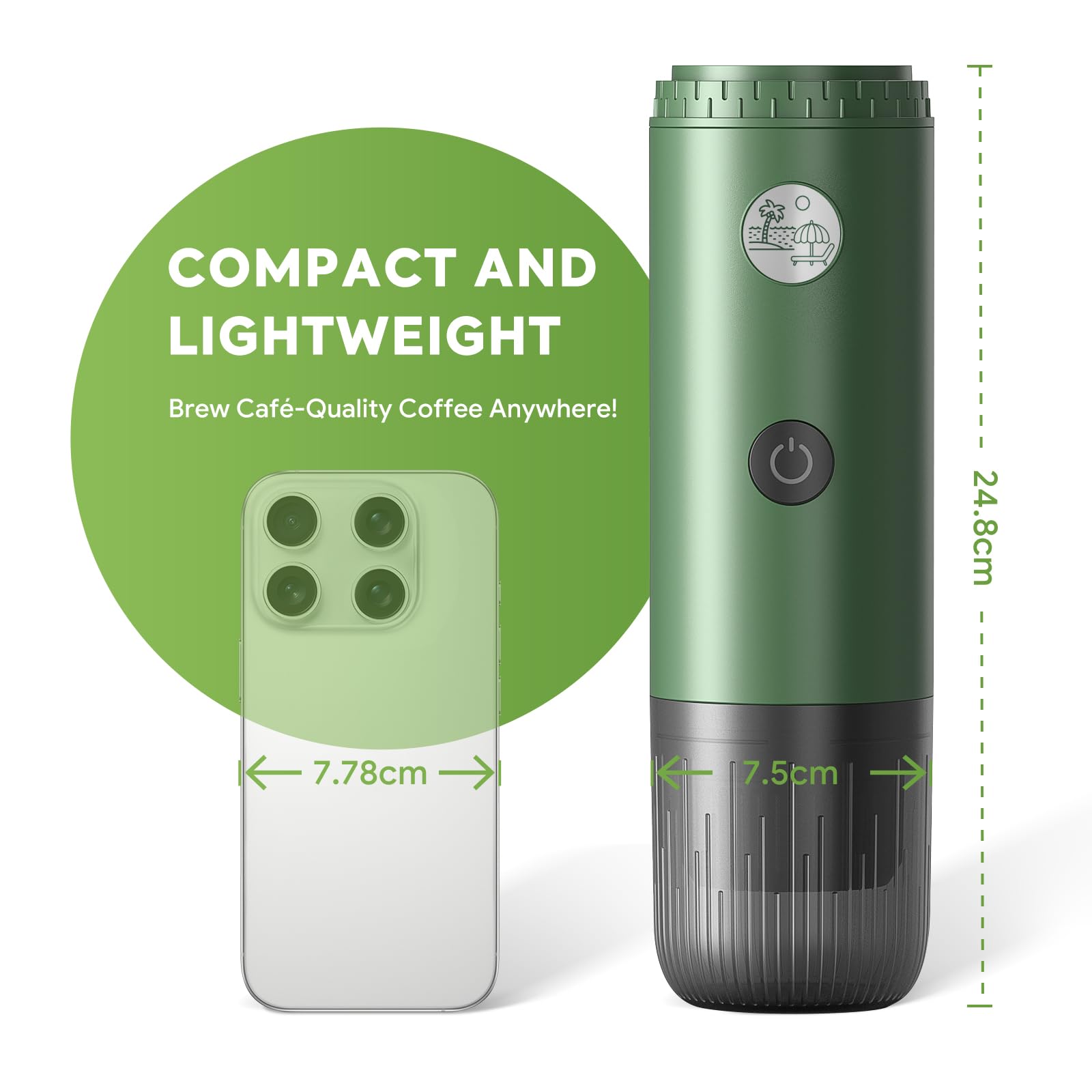Machine à expresso portable 3 en 1 à 19 bars avec chauffage automatique, compatible avec les capsules NS et DG ainsi que le café moulu pour le camping, la randonnée, les voyages et la maison