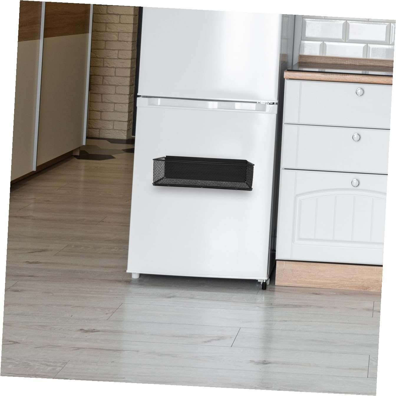 Organizador Magnético para Nevera, Caja de Hierro Negra de Gran Capacidad | Instalación Fácil, Ahorro de Espacio, Resistente Deformación, Uso en Cocina y Hogar