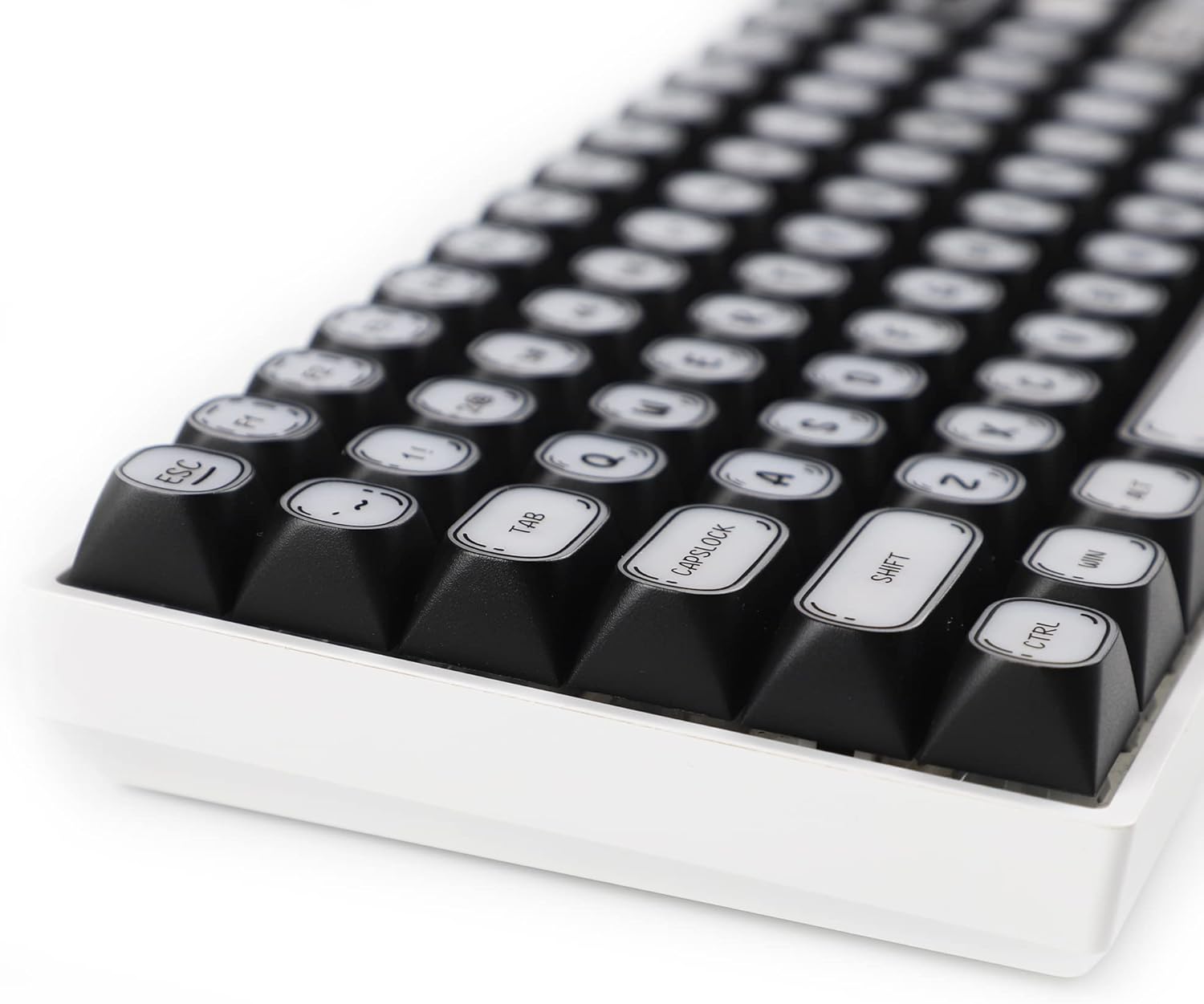 YMDK ABS MA Profile 1.5mm Thickness Graffiti Shine Through Outlined Carved-Off Keycap for YMD75 KBD75 104 96 87 84 KBD67 GK64 61