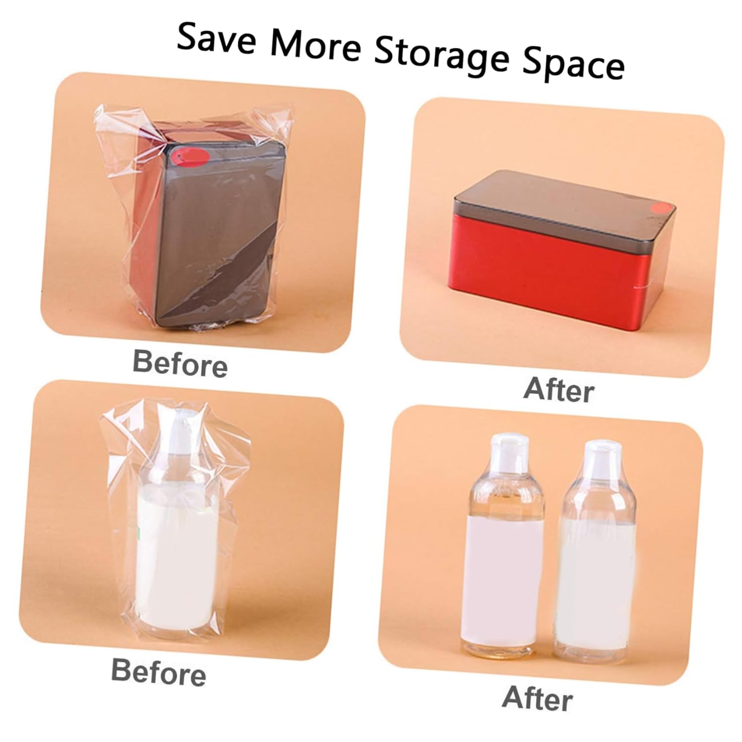 GLEAVI 800pcs Heat Shrink Film Bag Industrial Cling Film Shrink Wrap Packaging Bag Fresh Scent Retention