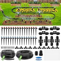 Bewässerungssystem Garten Tröpfchenbewässerungsbausätze 25 m +15 m Bewässerung Garten Bewässerungssystem Gewächshaus, Misting Kühlsystem für Hochbeet, Landschaft, Terrasse Pflanzen