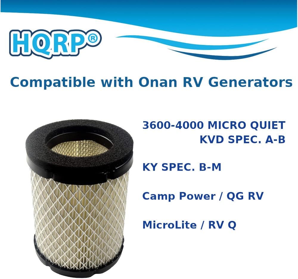 HQRP Filter compatible with ONAN 140-3280 48-2017 140-2852 fits 3600 4000 MicroQuiet KYD SPEC. A-B, KY SPEC. B-M, KY SPEC. J-N, P Camp Power and MicroLite RV Generators