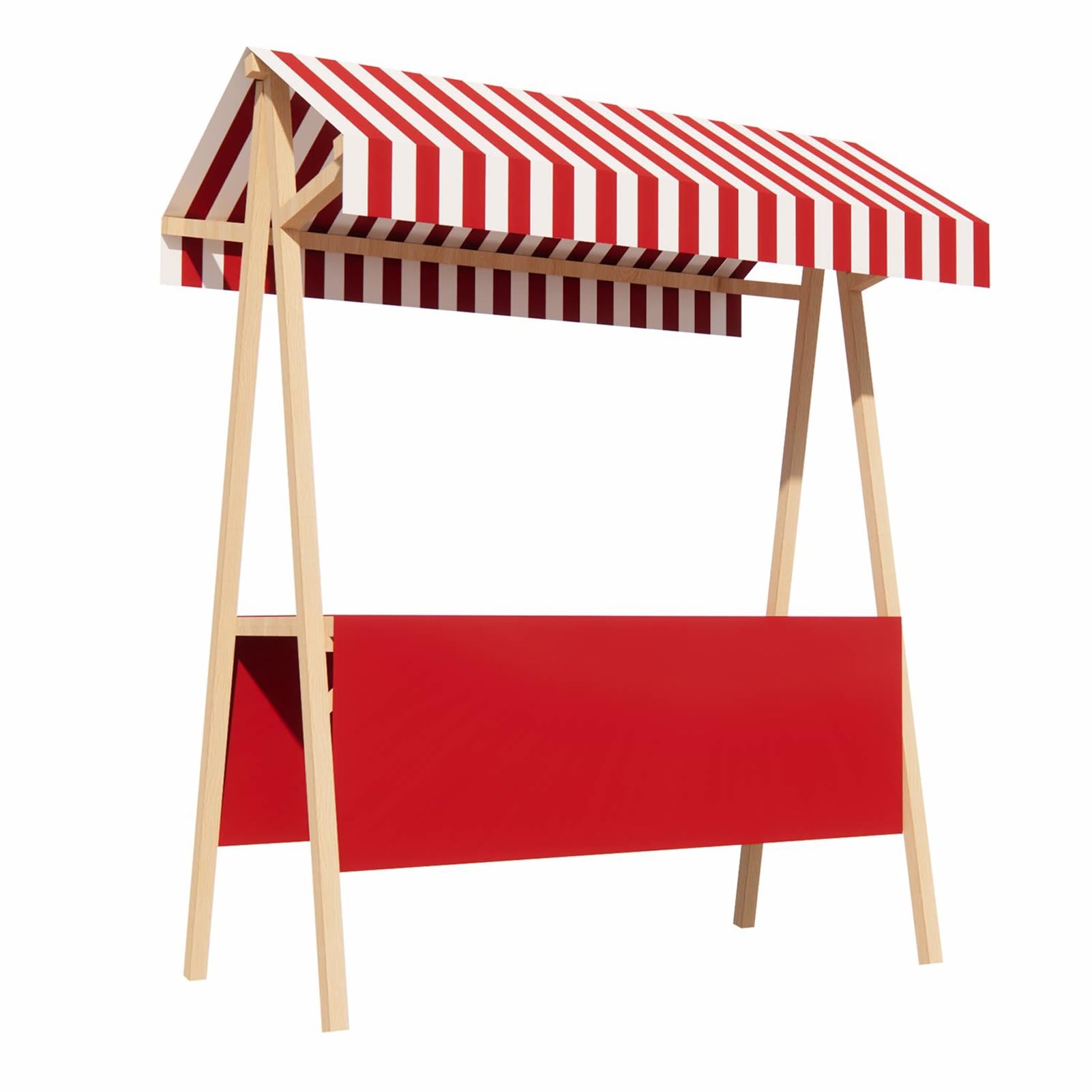 Stand de comptoir large en bois pour marchés de producteurs et fêtes