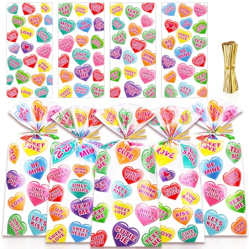 Sacs cadeaux de conversation avec autocollants Saint-Valentin pour bonbons et chocolats