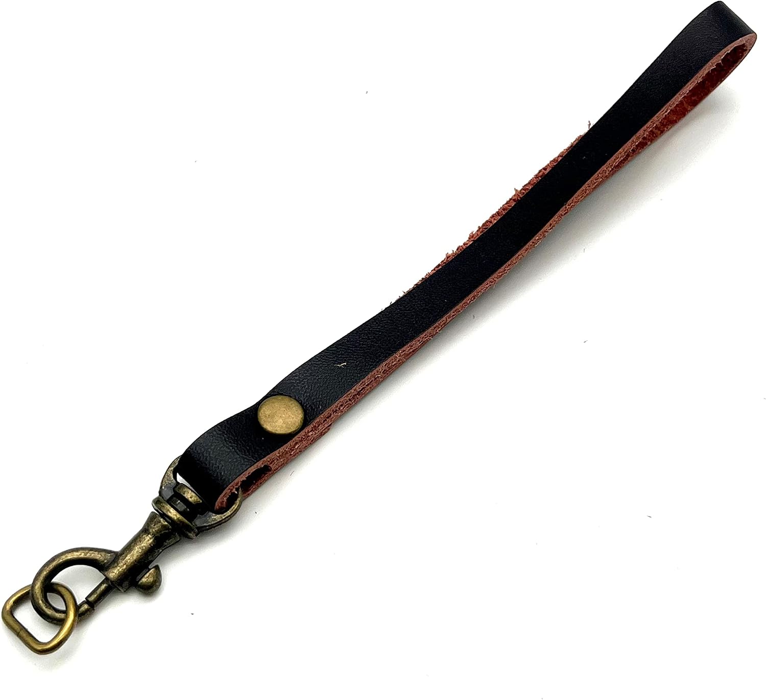 3dancraftit Genuine Leather Wristlet Strap Wrist Straps Handle with Lobster Clasp and D Ring for Key fob Replacement 7" / 18cm Dark Blue CF80G