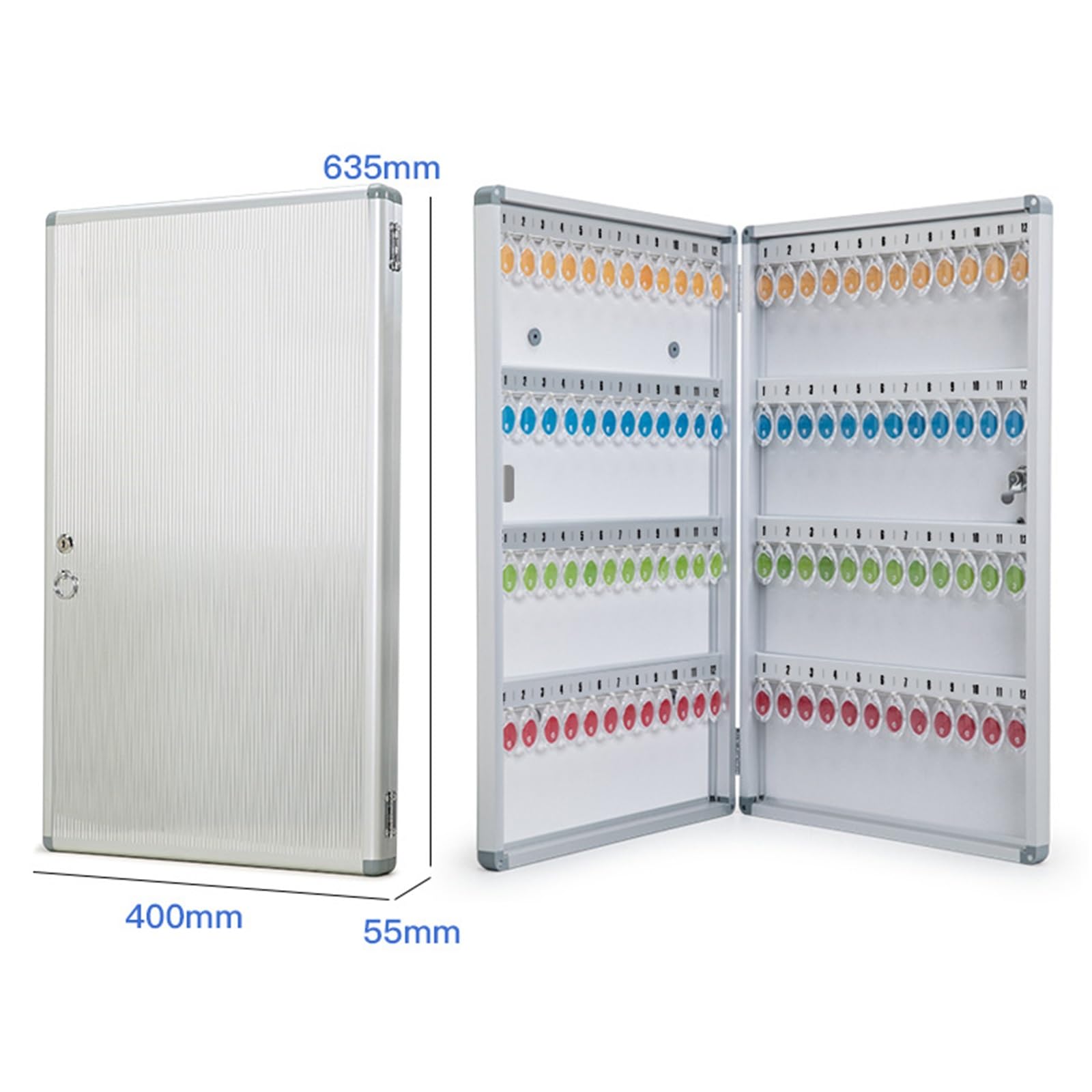 Armoire à clés murale - Grand rangement pour clés jusqu'à 120 clés - Matériel de montage inclus - Pour maison, bureau, garage - Sécurisé et design