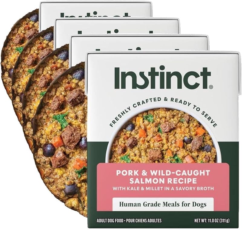 Alimento úmido para cães Instinct Freshly Crafted Meals com carne suína e salmão, 312 g — Pacote com 4