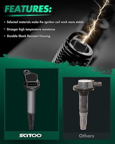 Vista 1307 de SCITOO 1 bobinas de encendido con 4 bujías de iridio para Chevrolet 2011-2015 Cruze 1.4L 2016 Cruze Limited 1.4L 2012-2020 Sonic 1.4L 2013-2021 Trax