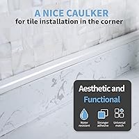Vista 3 de Art3d A17965WT - Tira de calafateo de 17 pies flexible, moldura para despegar y pegar para molduras, borde de azulejo, techo, esquina de pared