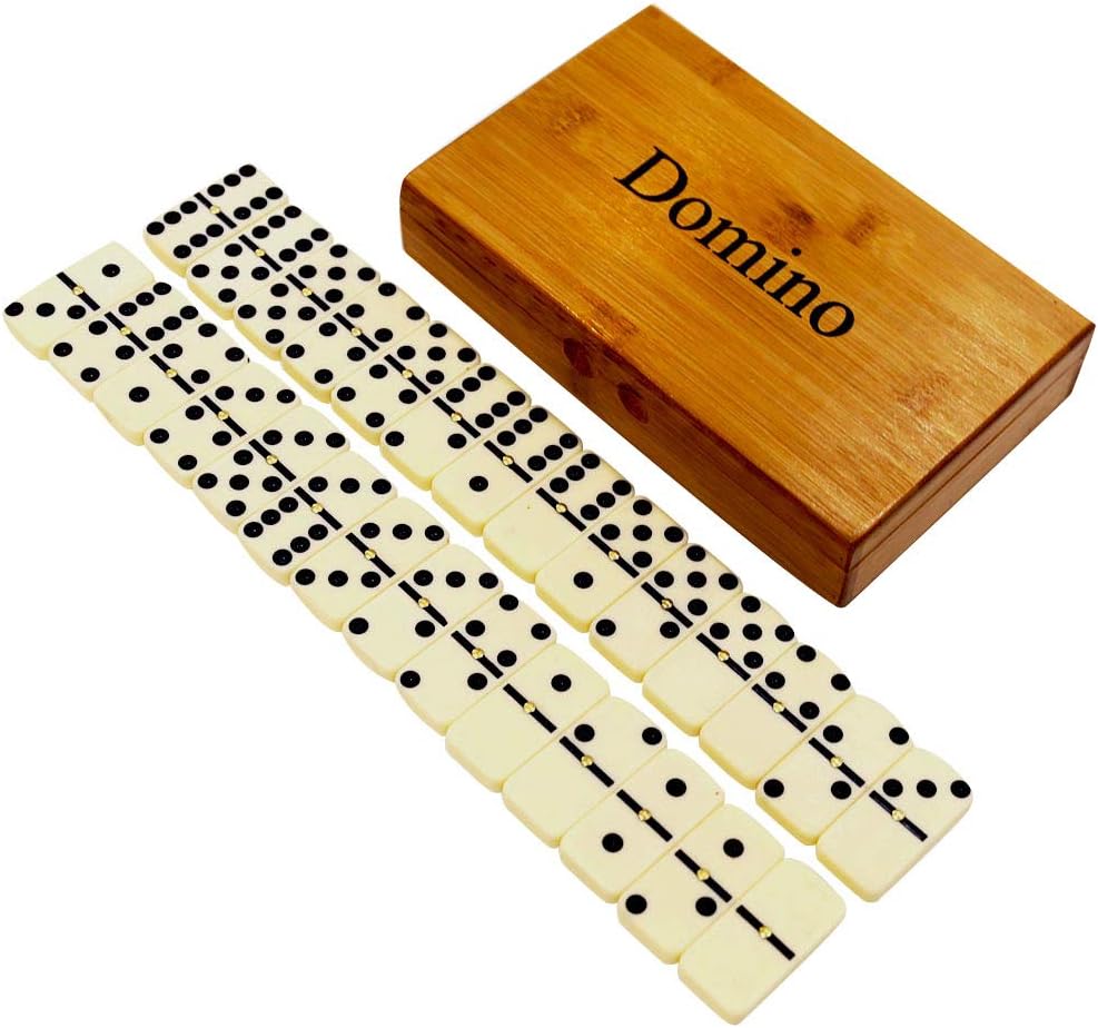 Double-Six Domino Tiles Set,Classic Numbers Dominos Game for The People of All Ages