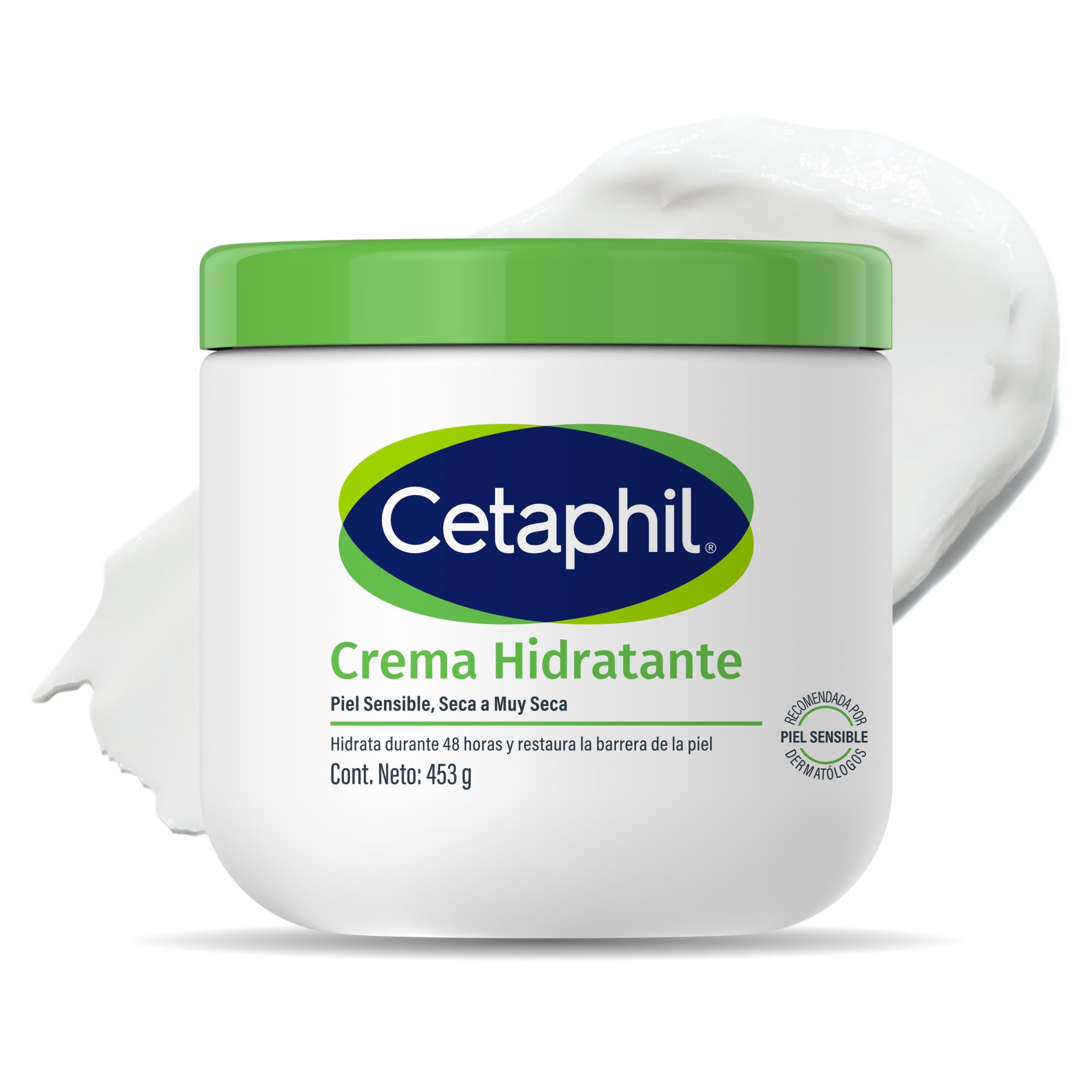 Imagen del producto: CETAPHIL Crema Hidratante 1 pz 453 g Restablece la Barrera Natural de la Piel en 1 Semana Recomendada por Dermatólogos para Piel Sensible