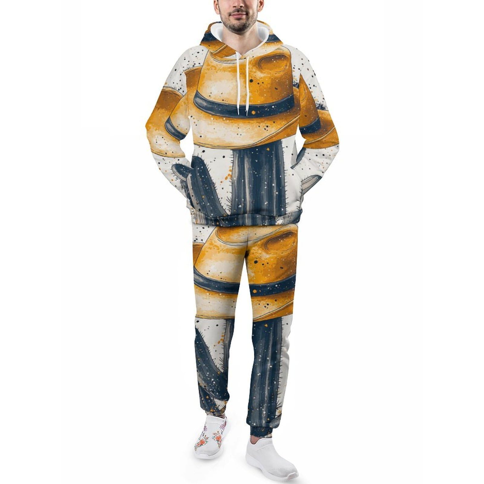 3D fioletowy nadruk męska bluza z kapturem zestaw na co dzień sweter dres