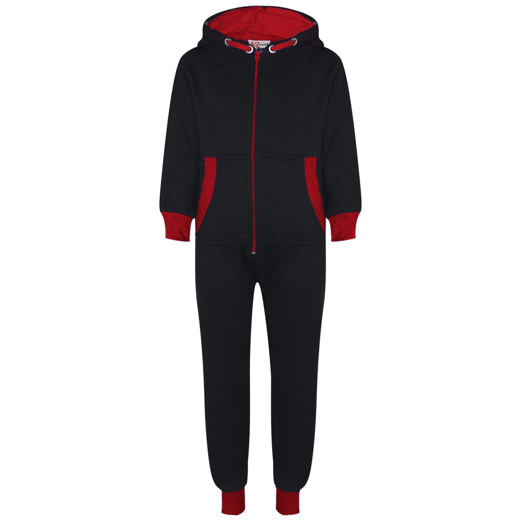 A2Z 4 Kids Onesie Contrast Fleece - Onesie 350 Red 3-4