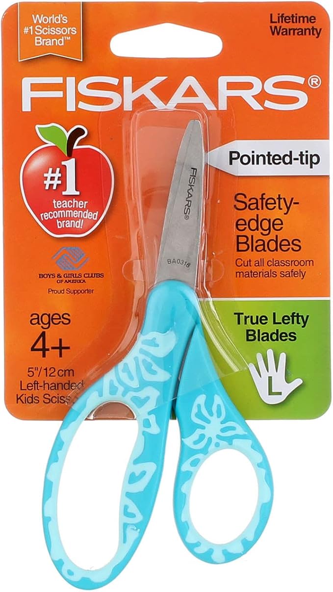 Fiskars 5" LeftHanded Softgrip PointedTip Scissors for
