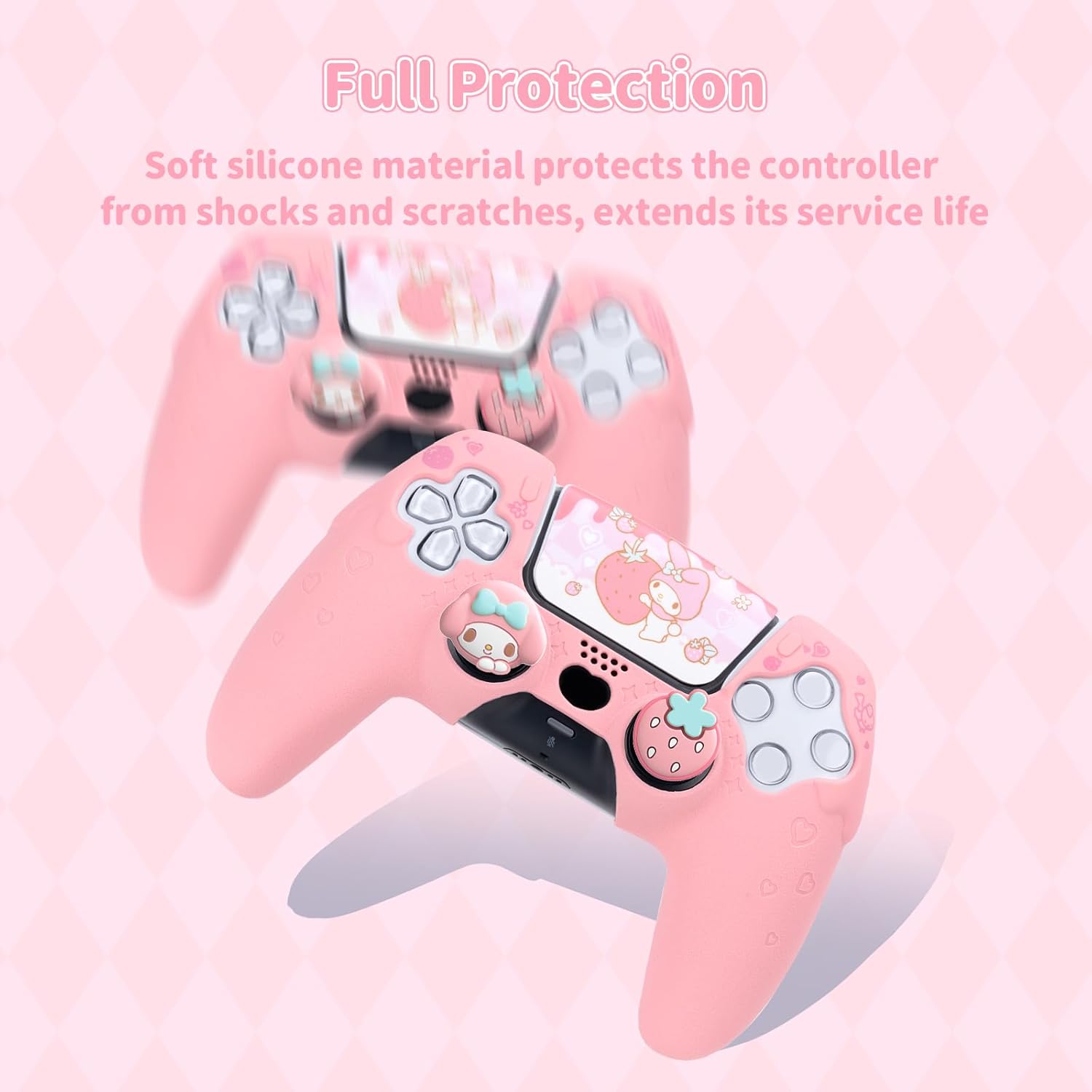 PS5 Controller Skin,Soft Silicone Protective Cover Case Anti-Slip Protective Shell for PS5 Controller with 2 Thumb Grip Caps and 1 Sticker - Image 4