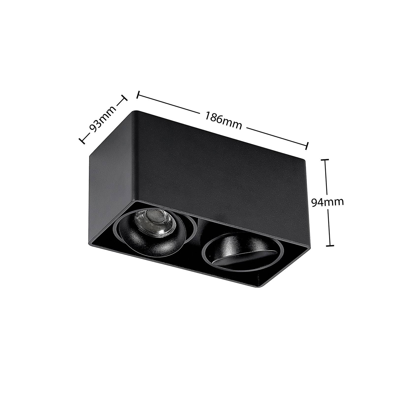Arcchio lámpara de techo en negro, plafón | lámpara de salón, gu10, 2 bombillas, moderno, angular para pasillo, sala de estar, salón, cocina, comedor