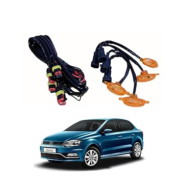 PRIKNIK LED Grille Lights Amber Yellow Grill Led with Fuse Adapter Wiring Harness Kit (4PCS, Amber Shell with Amber Light) Compatible with Ameo