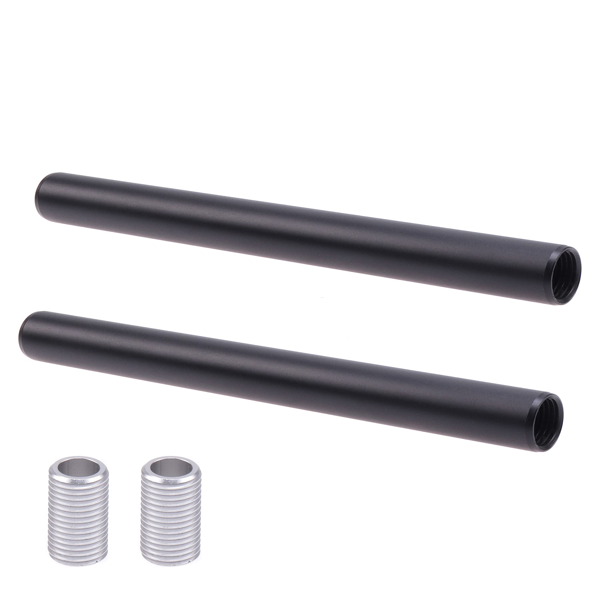 Fotga 2 Pack 8inch / 20cm Aluminum 15mm Rod for 15mm Rail Base Plate System DSLR Follow Focus Matte Box Camera Cage Shoulder Pad Rig Support