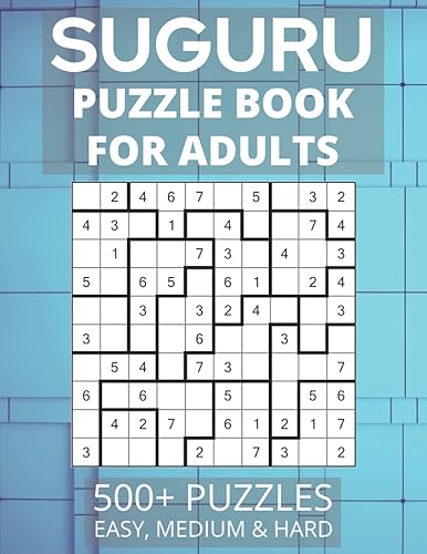 Suguru Puzzle Book for Adults - 500+ Puzzles: Number Blocks, Tectonic Puzzles | Easy, Medium and Hard