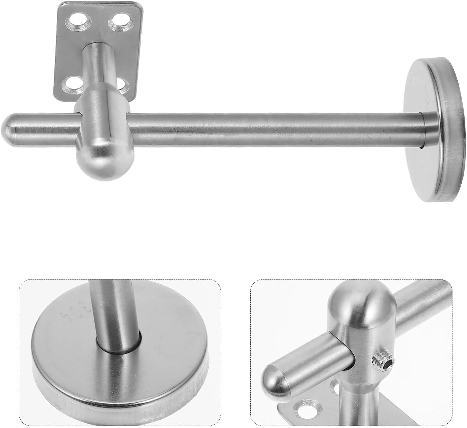 2 Pcs Stainless Steel Armrest Bracket Chrome Handrail Brackets Railing Connector Deck Post Adjustable for Stairways, Office Stair