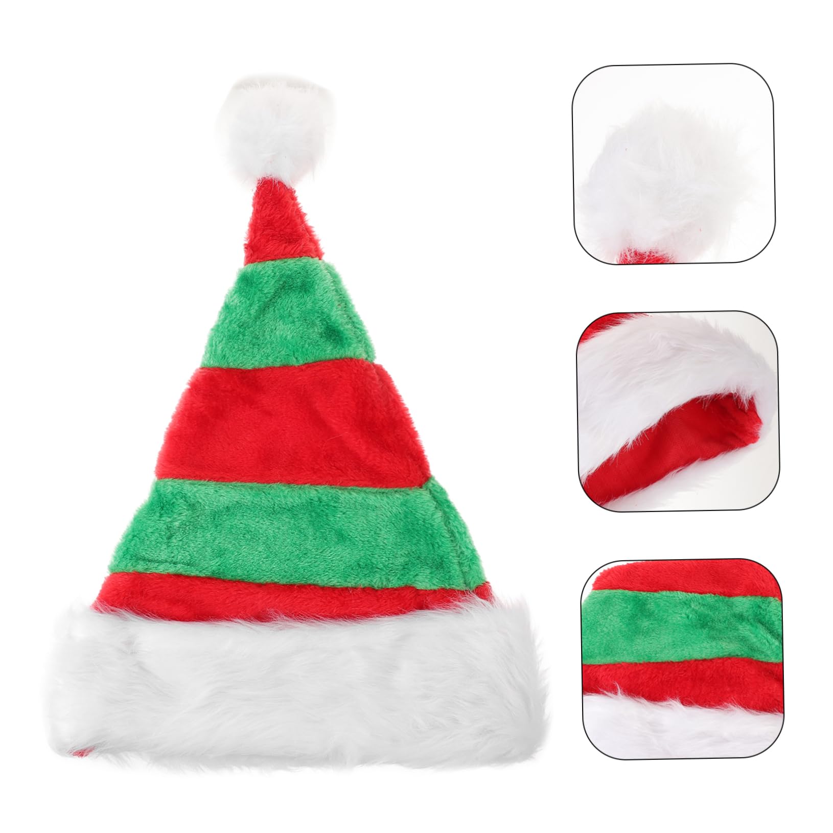 PRETYZOOM 4piezas Sombrero Navideño Unisex De Peluche Gorro De Santa Cómodo Celebraciones Accesorio De Navidad Para Hombres y Mujeres Cinco
