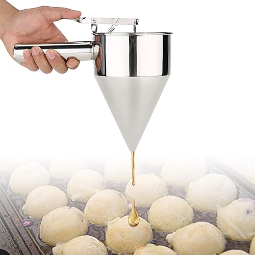 Miniatura 4 de Embudo de pistón para moldes de chocolate, dispensador de masa de panqueques, embudo de confitería de acero inoxidable, embudo para hornear,
