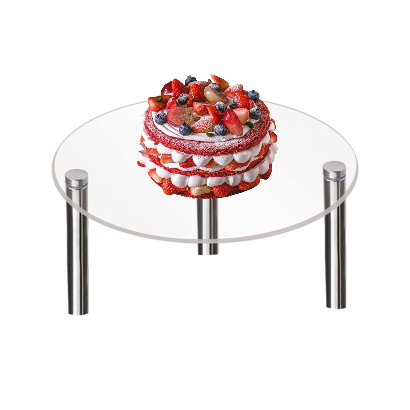 Bavokon A Dessert Stands | Crylic Glass Round Cake Stand - Transparent Stackable Cake Stand, Cupcake Tower Stand, Cupcake Holder, Display For Pastry Wedding