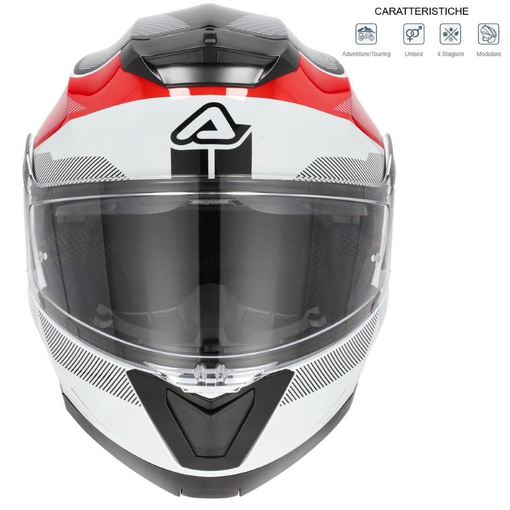 Casco Acerbis Serel ECE22.06 Bianco Rosso taglia S (55-56 cm)