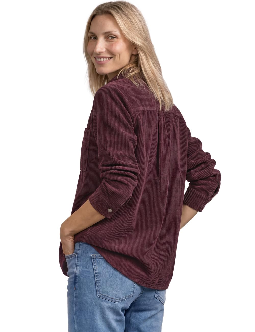 Street One Langarm Hemdbluse aus Cord mit Knöpfen
