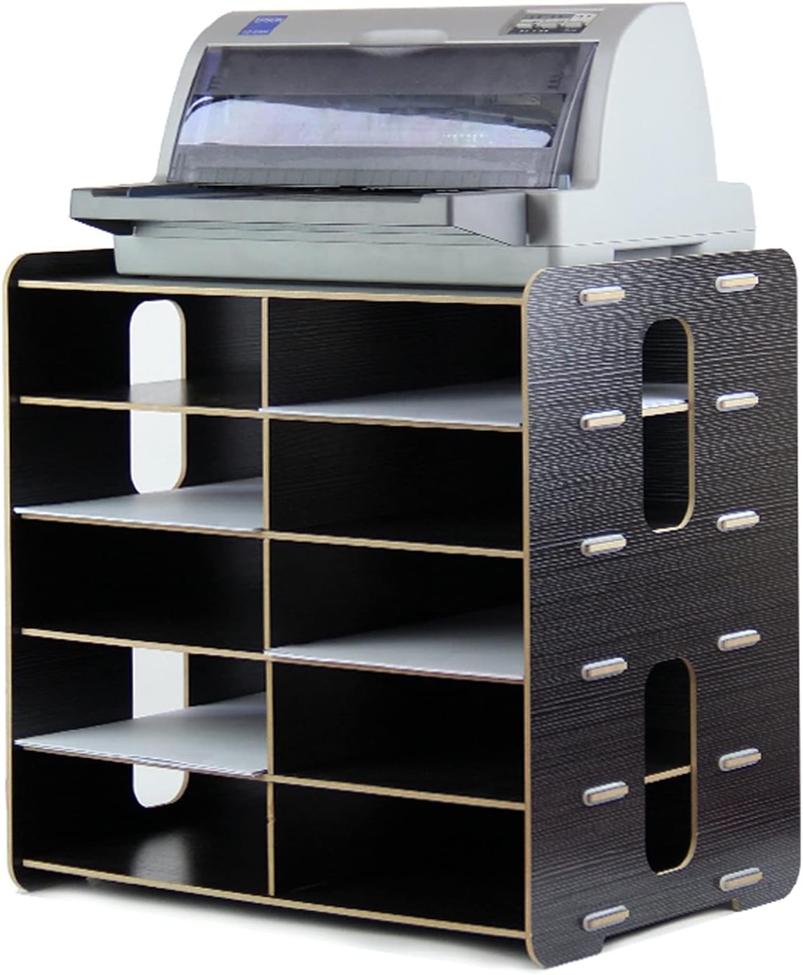 TOMYEUS Printer Stand Thick Wooden Printer Stand，6Tier