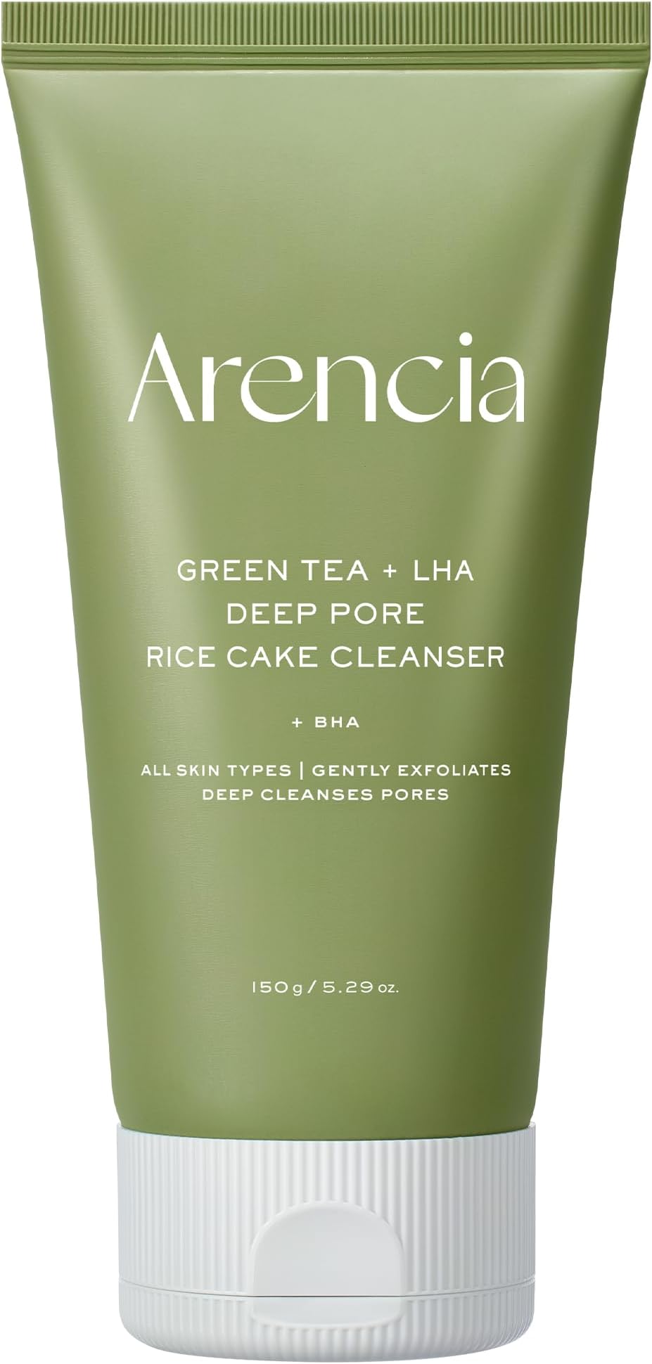 Salicylic Acid, Green Tea + LHA Deep Pore Rice Cake Cleanser – Deep Pore Cleansing for All Skin Types, Korean Face Wash, 150ml / 5.07 fl oz